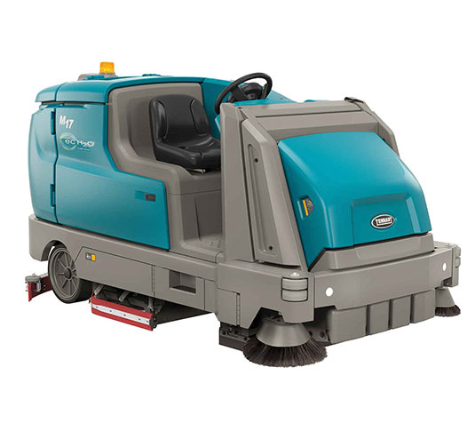 Spazzatrice-lavapavimenti uomo a bordo a batteria Tennant M17